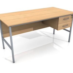 Site Office Single Pedestal Desk – 1500mm, Lockable Drawers