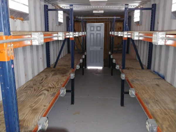 40ft High Cube Container Shop with Office and Storage Racking - Arcelor ...
