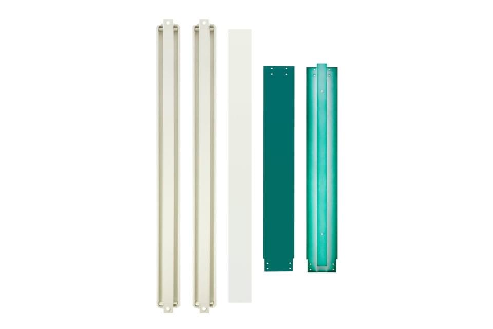4.3m Flat Pack Office Linking Kit – Side-by-Side, RAL6005 Green, Galvanised and Powder Coated