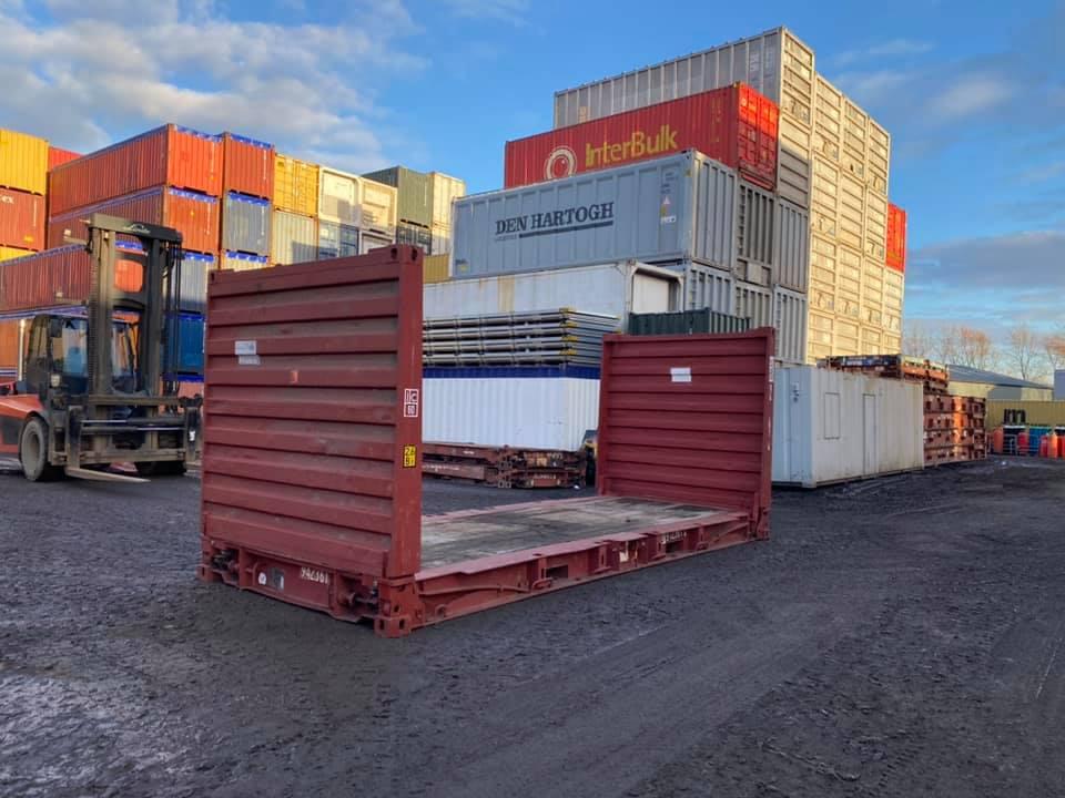 20ft Flat Rack Container – Collapsible End Walls