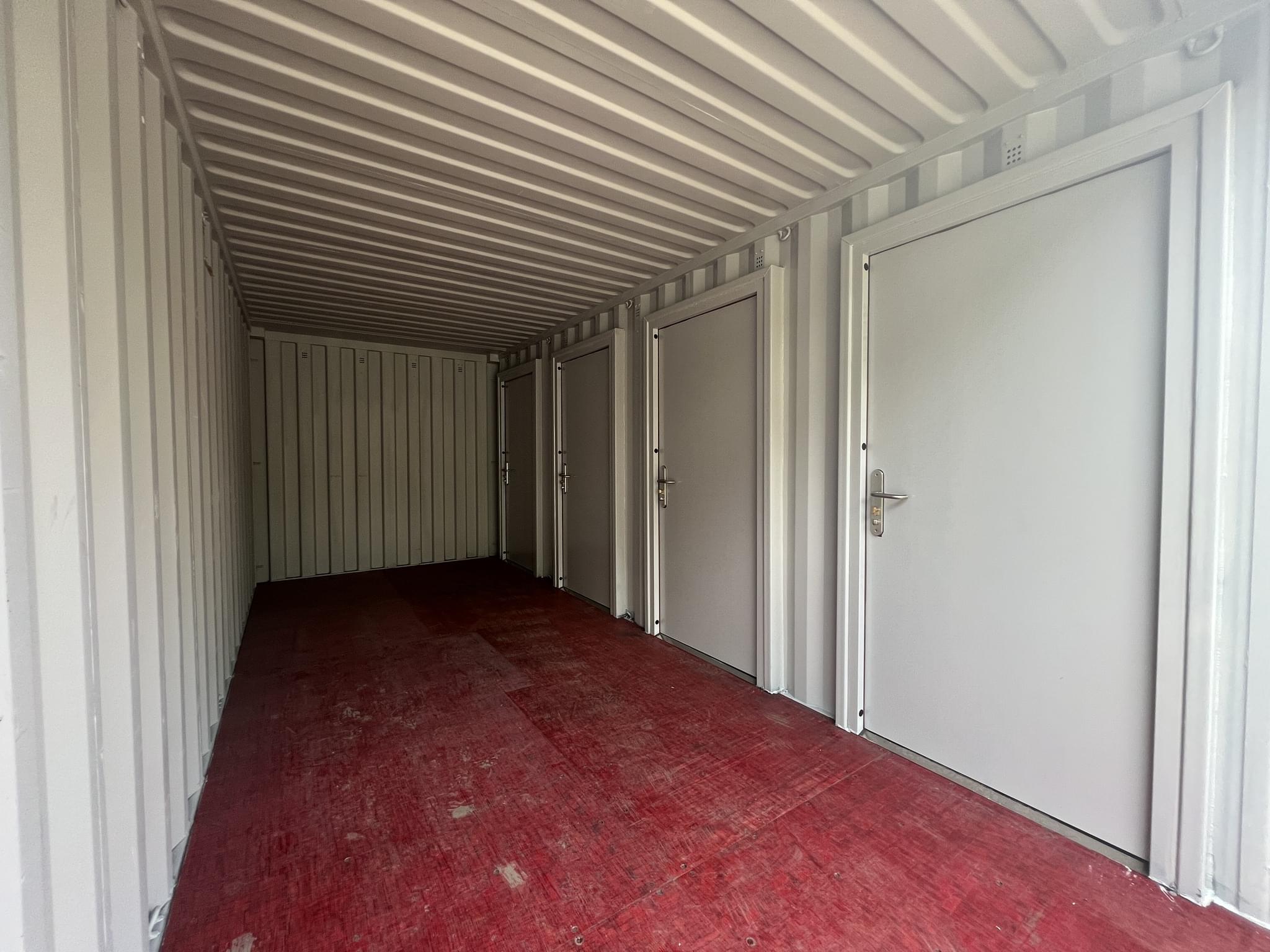 20ft Shipping Container with Four Hinged Steel Doors and Movable Partitions – Blue - Image 4