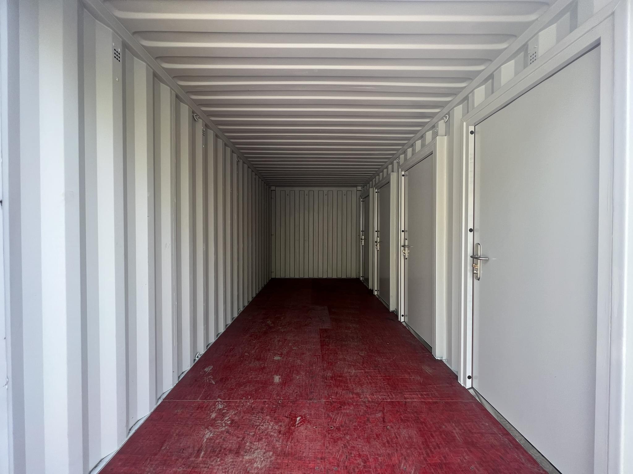 20ft Shipping Container with Four Hinged Steel Doors and Movable Partitions – Blue - Image 6