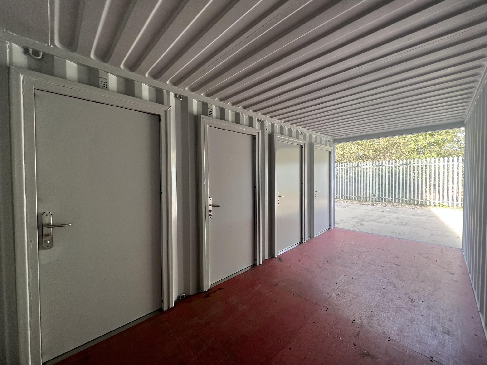 20ft Shipping Container with Four Hinged Steel Doors and Movable Partitions – Blue - Image 7