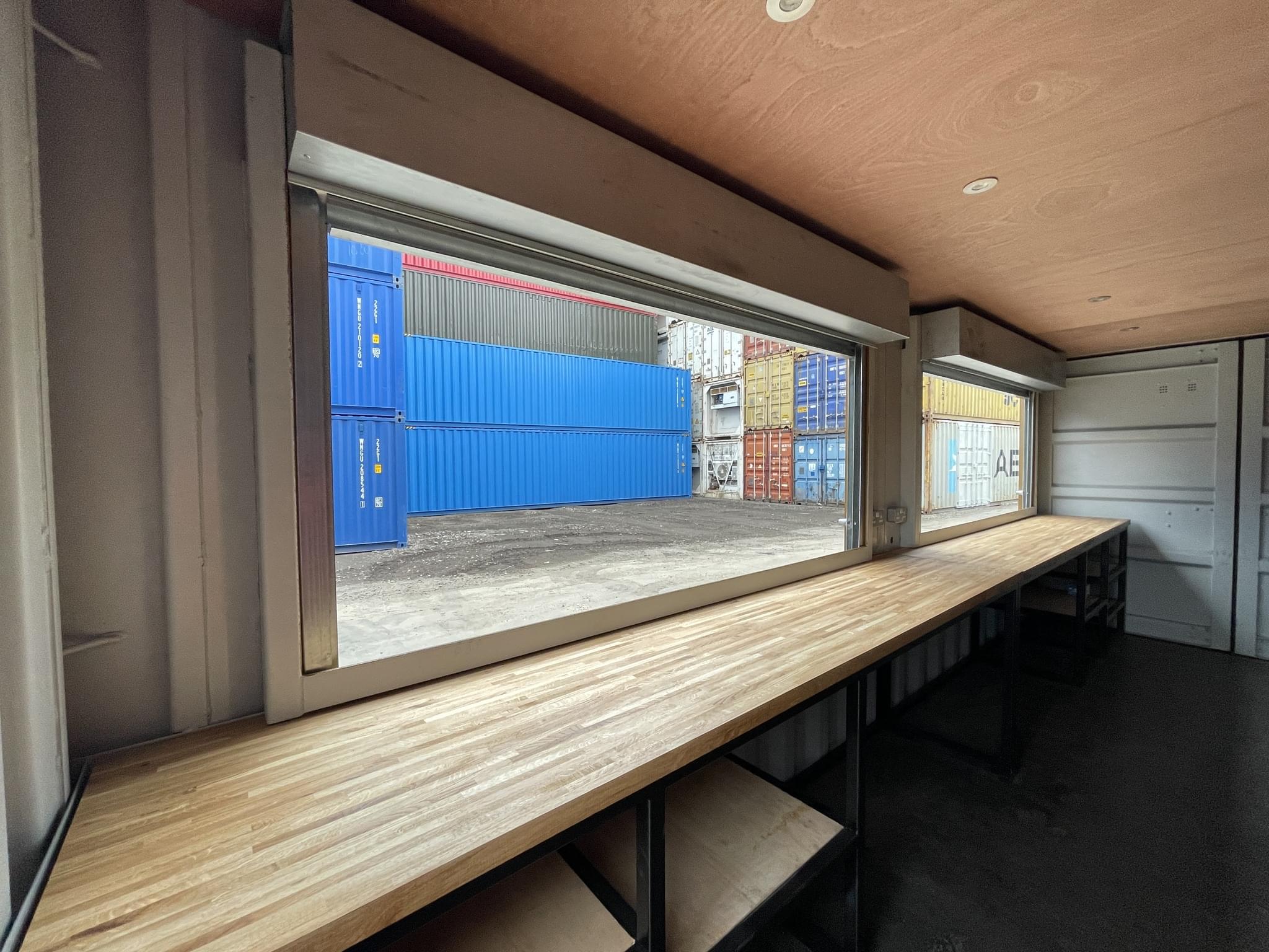 20ft Converted Container Bar with Serving Hatch and Electrical System - Image 4