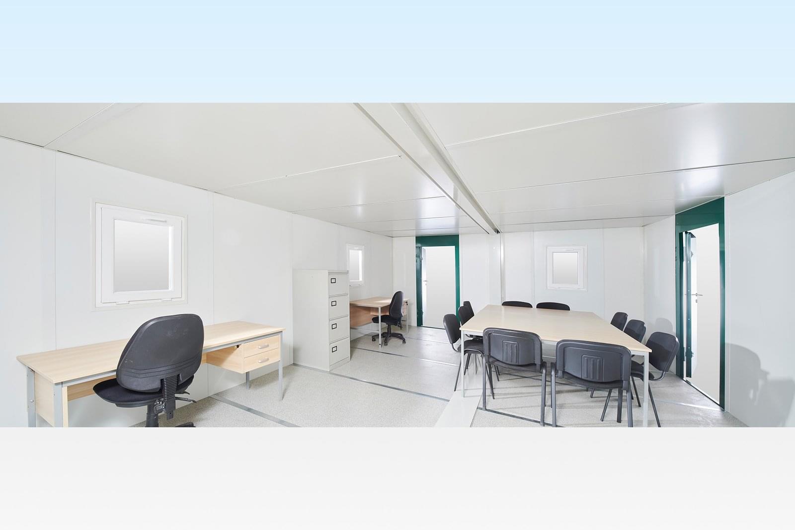6.5m x 4.6m Side Linked Flat Pack Office – Two Cabins with Linking Kit - Image 2