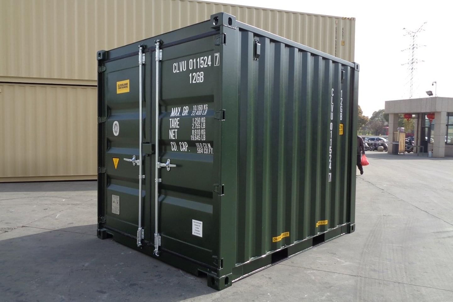 10 ft Shipping Container – Green, Corten Steel, CSC Plated, 28mm Marine Ply Floor - Image 2