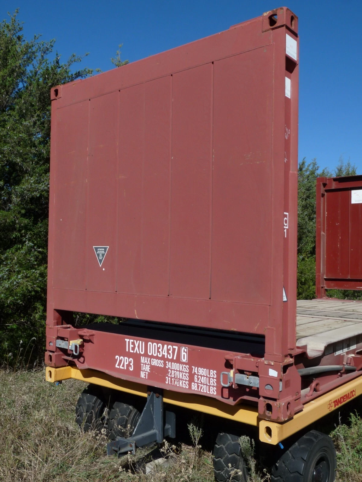 20ft Flat Rack Container – One Trip – Open Sides - Image 2