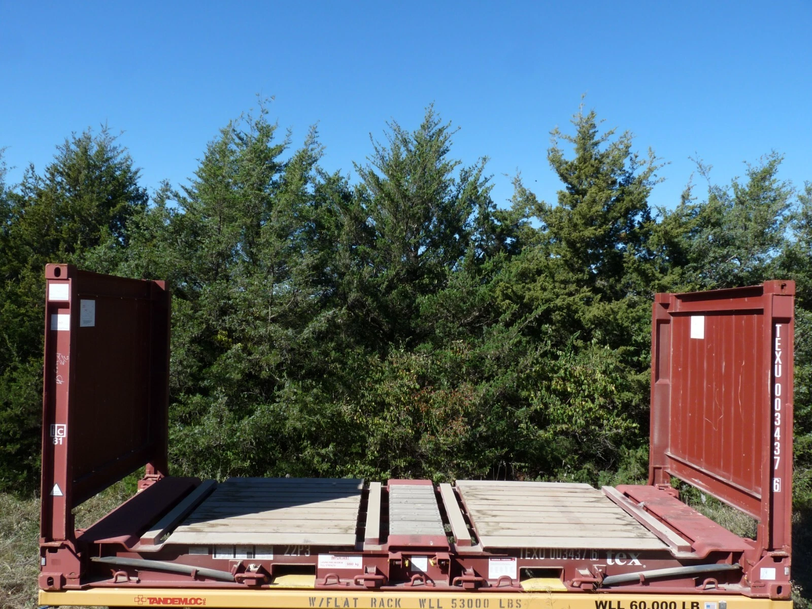 20ft Flat Rack Container – One Trip – Open Sides