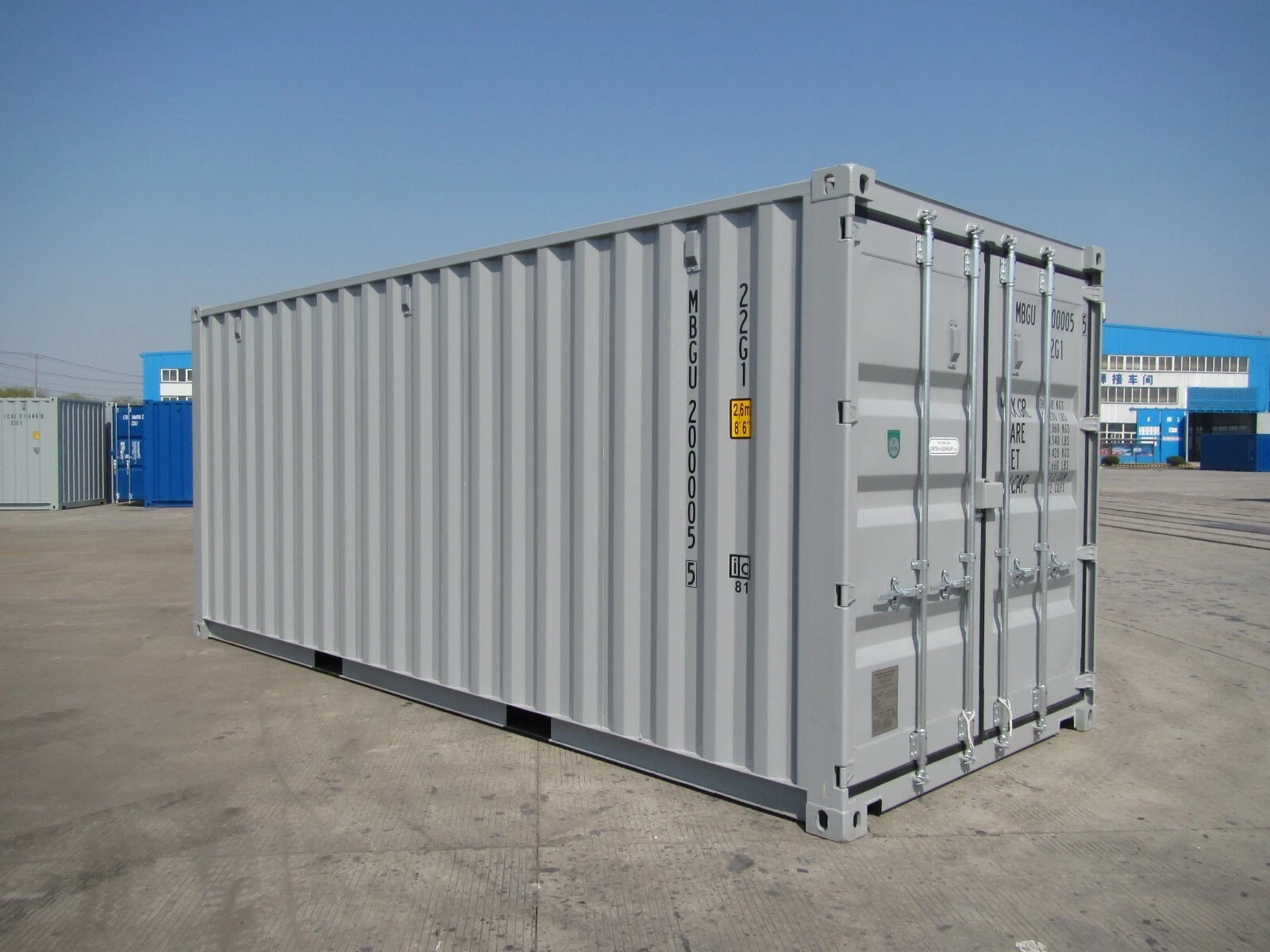 New 20ft Shipping Container – Grey Exterior